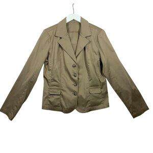 cotton blazer jacket 4 button notched lapel beige size 11 Marie Claire
